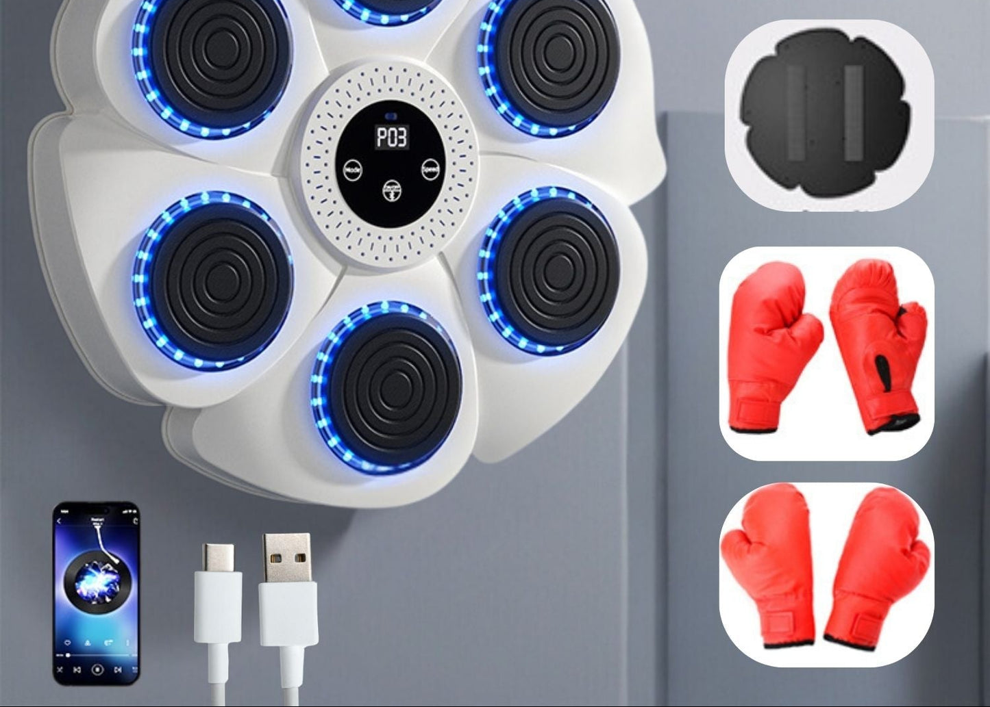 KnockOut™ Smart Muziek Boksmachine – Leuk bewegen en vet verbranden voor het hele gezin!