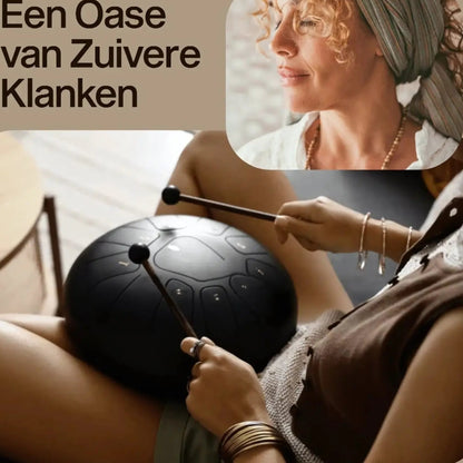 Harmonii KlankOase™ Steel Tongue Drum – Magisch Klankschaalgeluid voor Rust, Meditatie & Creatieve Expressie