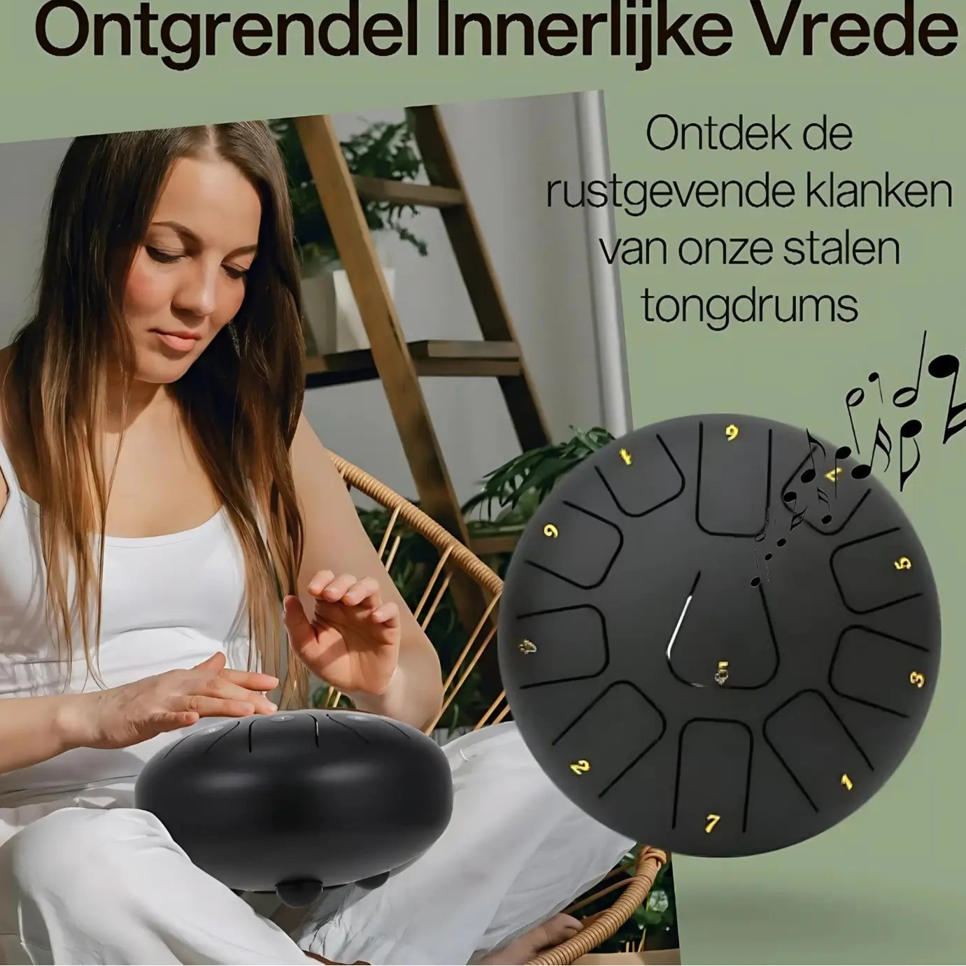 Harmonii KlankOase™ Steel Tongue Drum – Magisch Klankschaalgeluid voor Rust, Meditatie & Creatieve Expressie