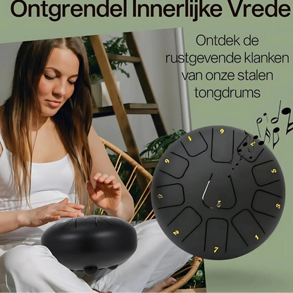 Harmonii KlankOase™ Steel Tongue Drum – Magisch Klankschaalgeluid voor Rust, Meditatie & Creatieve Expressie