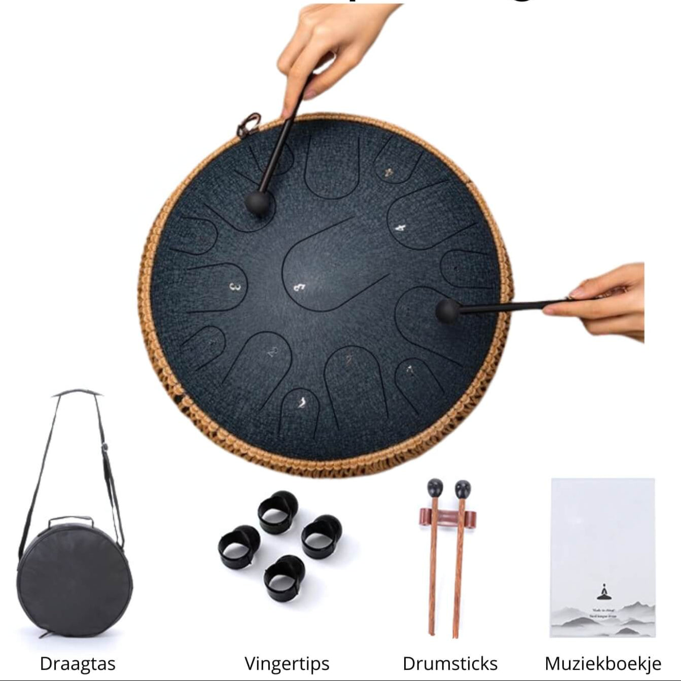 Harmonii KlankOase™ Steel Tongue Drum – Magisch Klankschaalgeluid voor Rust, Meditatie & Creatieve Expressie