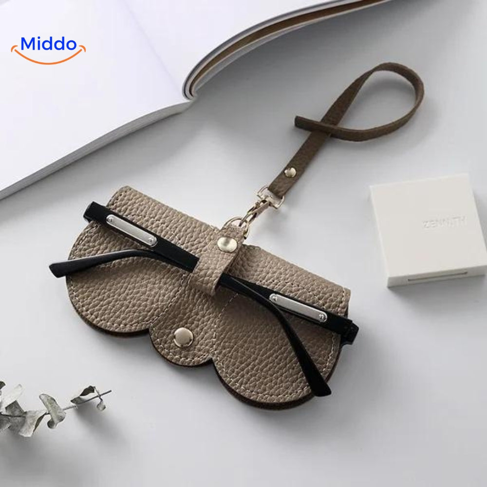 CompactVision™ - Slanke Leren Brillenhoes | Stijlvolle Bescherming voor Leesbrillen en Zonnebrillen