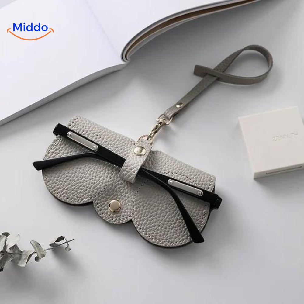 CompactVision™ - Slanke Leren Brillenhoes | Stijlvolle Bescherming voor Leesbrillen en Zonnebrillen