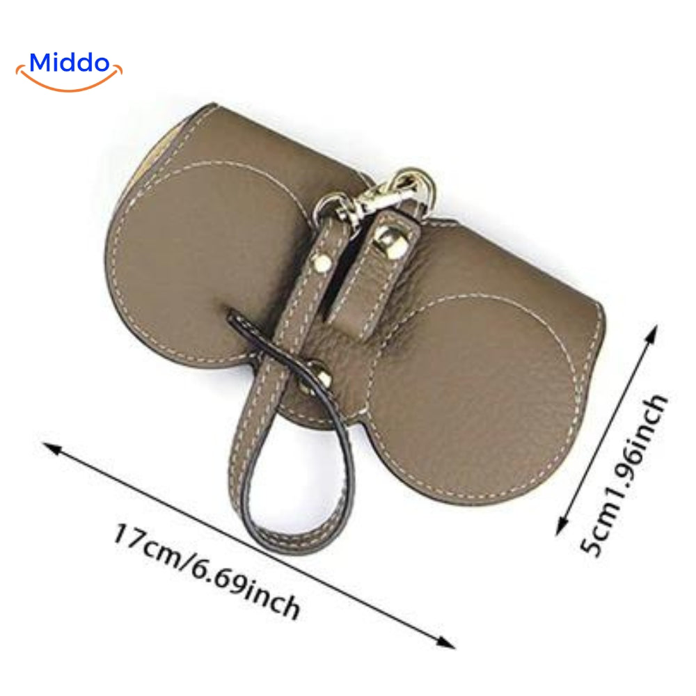 CompactVision™ - Slanke Leren Brillenhoes | Stijlvolle Bescherming voor Leesbrillen en Zonnebrillen