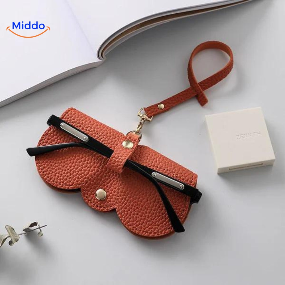 CompactVision™ - Slanke Leren Brillenhoes | Stijlvolle Bescherming voor Leesbrillen en Zonnebrillen