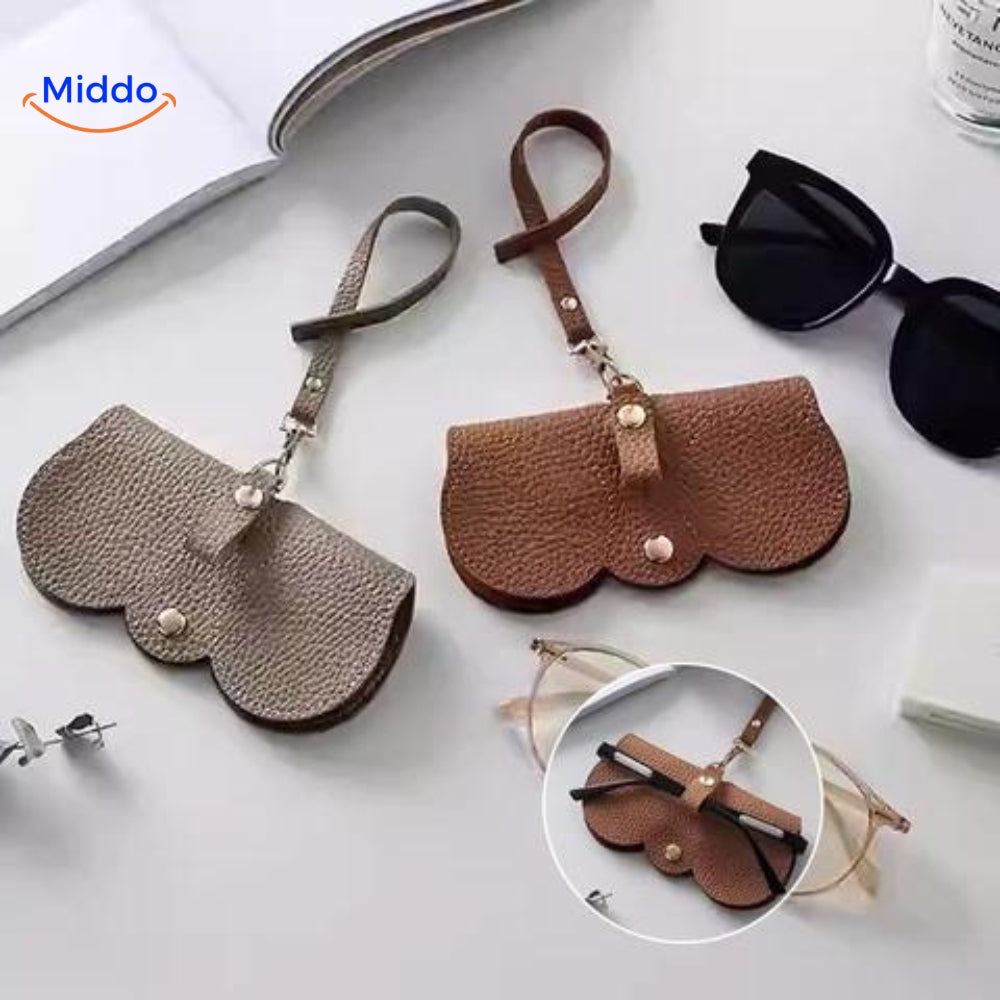 CompactVision™ - Slanke Leren Brillenhoes | Stijlvolle Bescherming voor Leesbrillen en Zonnebrillen