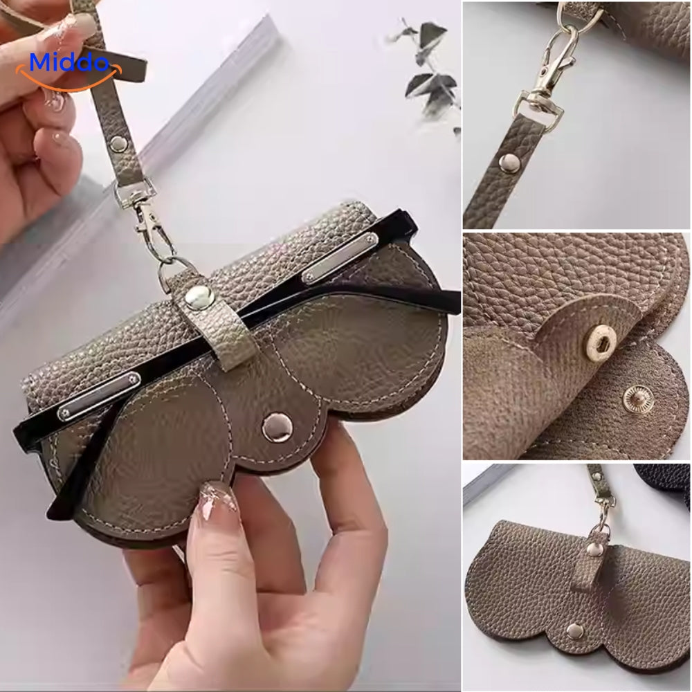 CompactVision™ - Slanke Leren Brillenhoes | Stijlvolle Bescherming voor Leesbrillen en Zonnebrillen