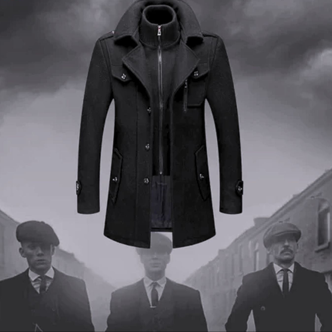 ShelbyCoat™ Classic Edition | Luxe Dubbele Kraag Trenchcoat voor Heren