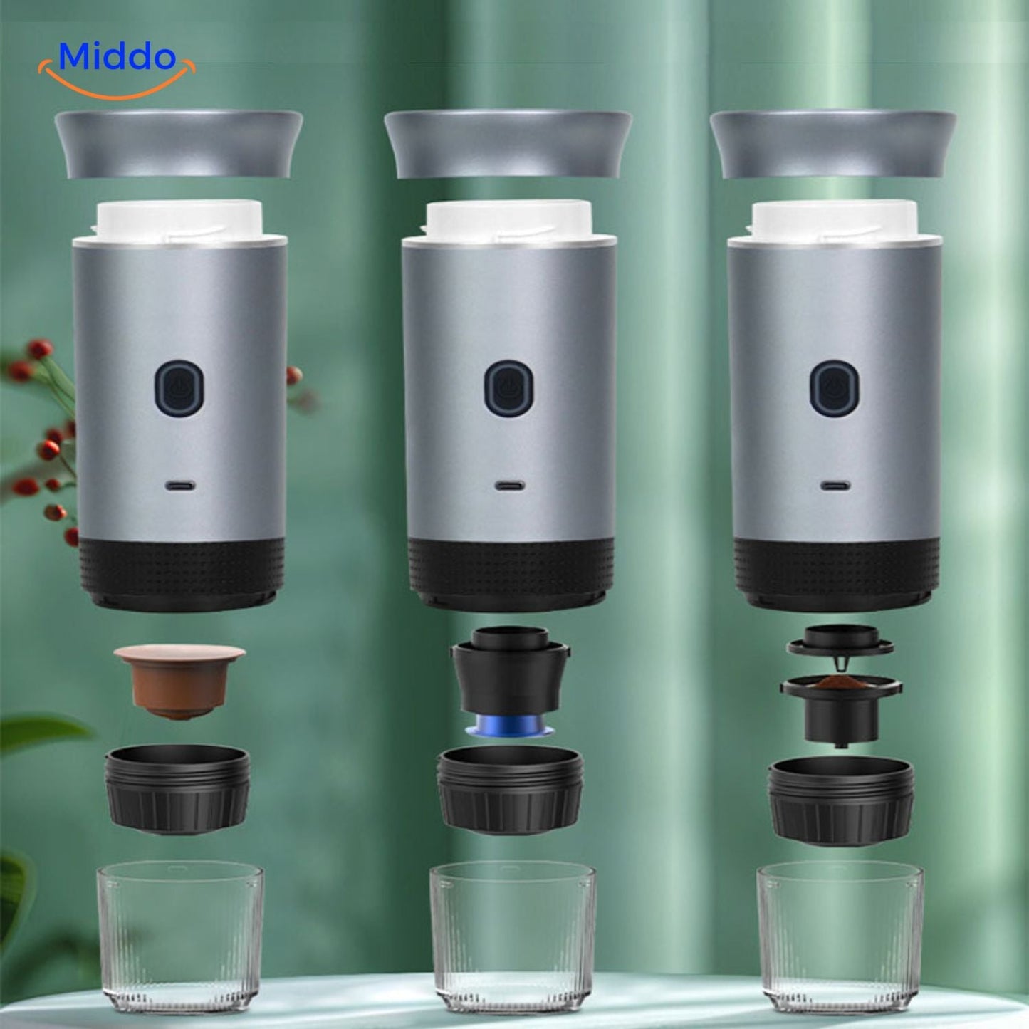 BrewMaster™ 3-in-1 | Draagbare Espressomachine voor Koffie